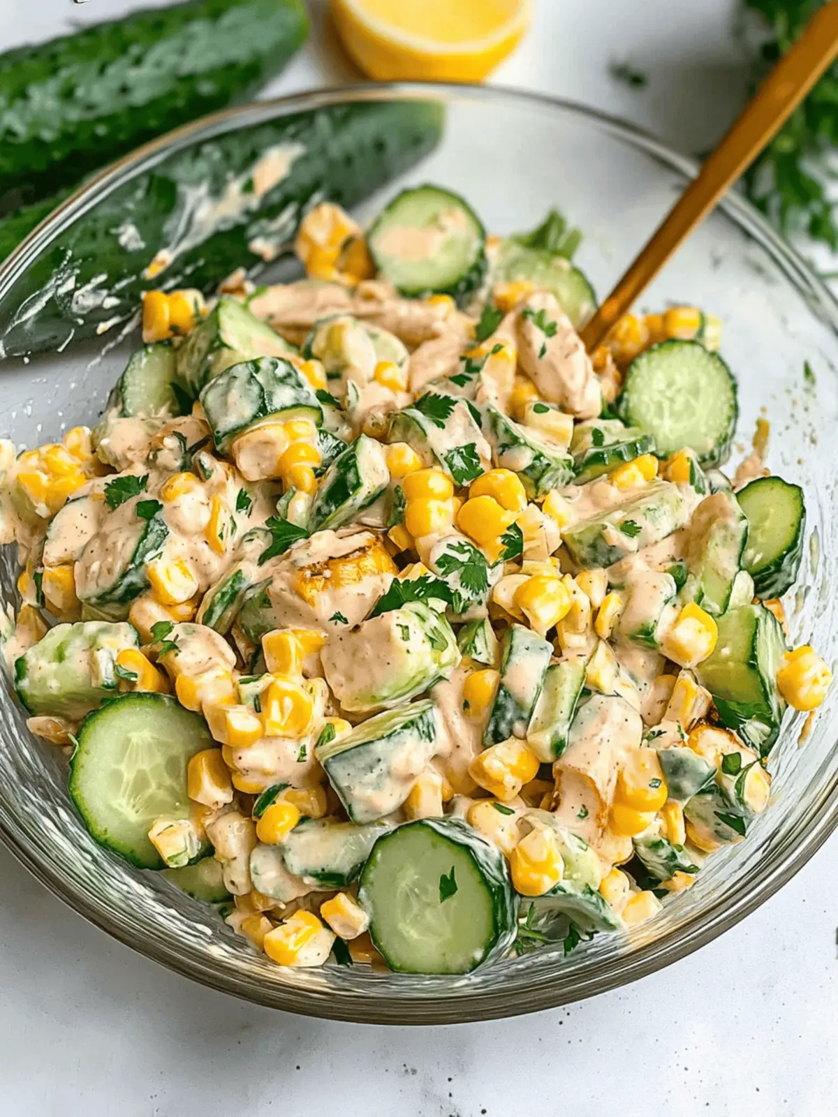 Street Corn Creamy Cucumber Salad