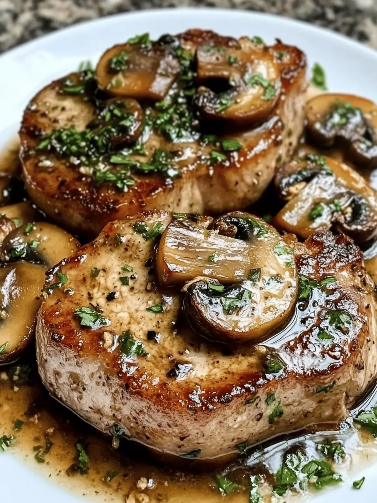 Garlic Butter Mushroom Pork Chops make dinner delightful!