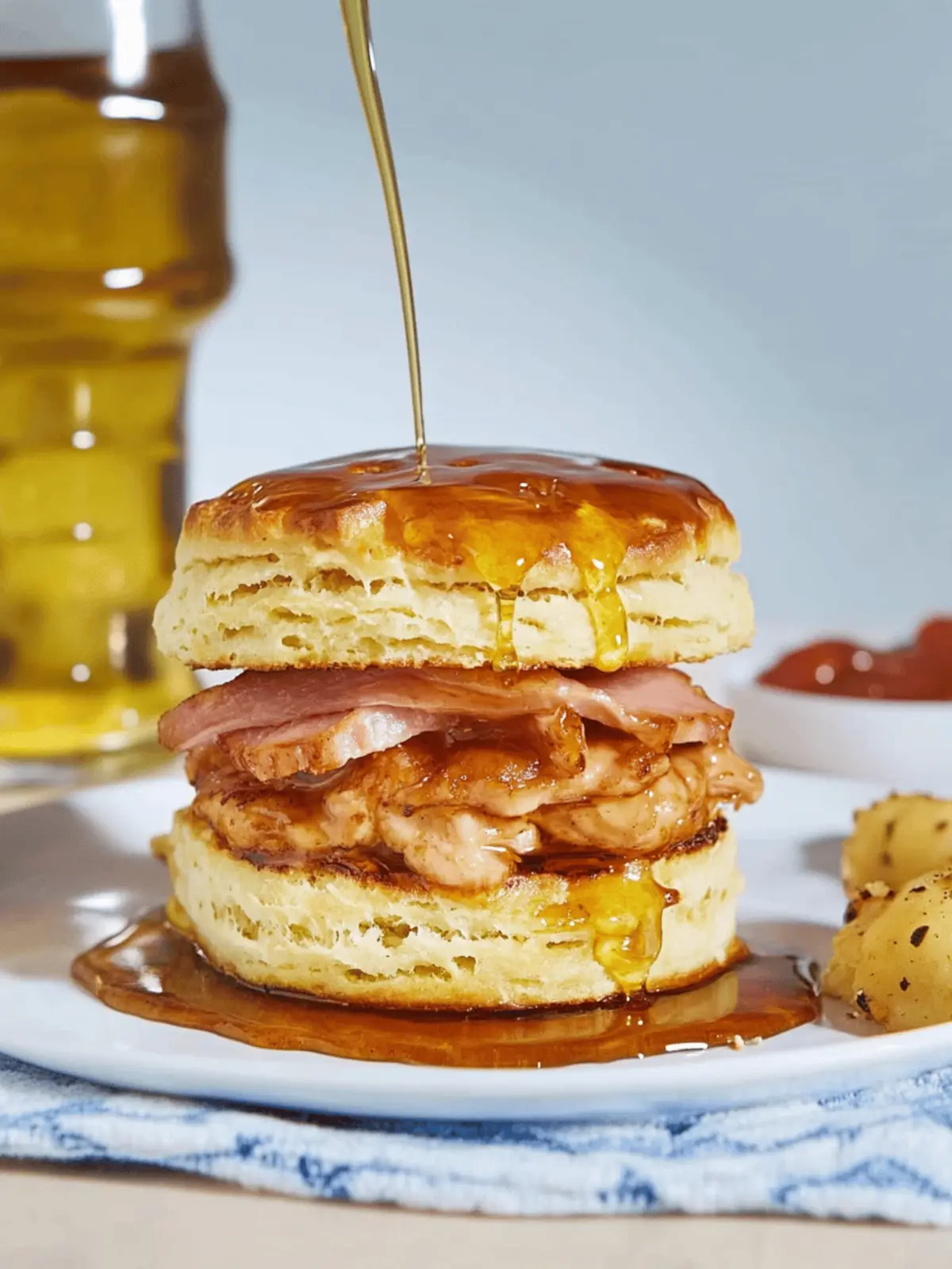 hot & honey chicken biscuit sandwich