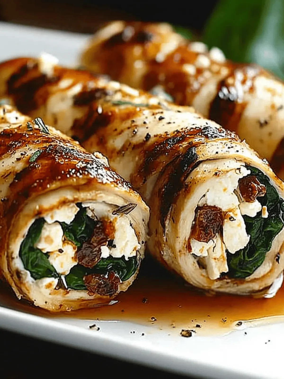 Rolled Up Chicken with Feta, Spinach, and Sun-Dried Tomatoes