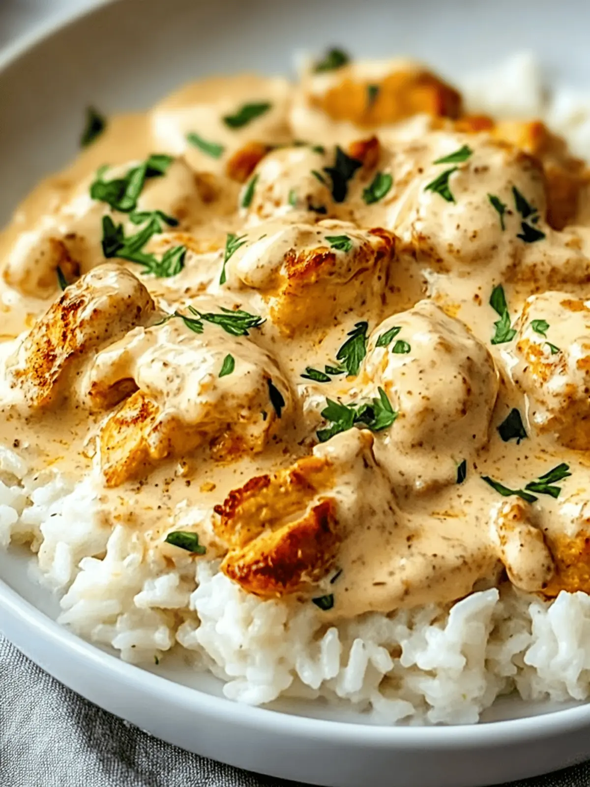 CREAMY SMOTHERED CHICKEN AND RICE RECIPE