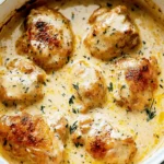 Creamy Oven Baked Chicken Thighs
