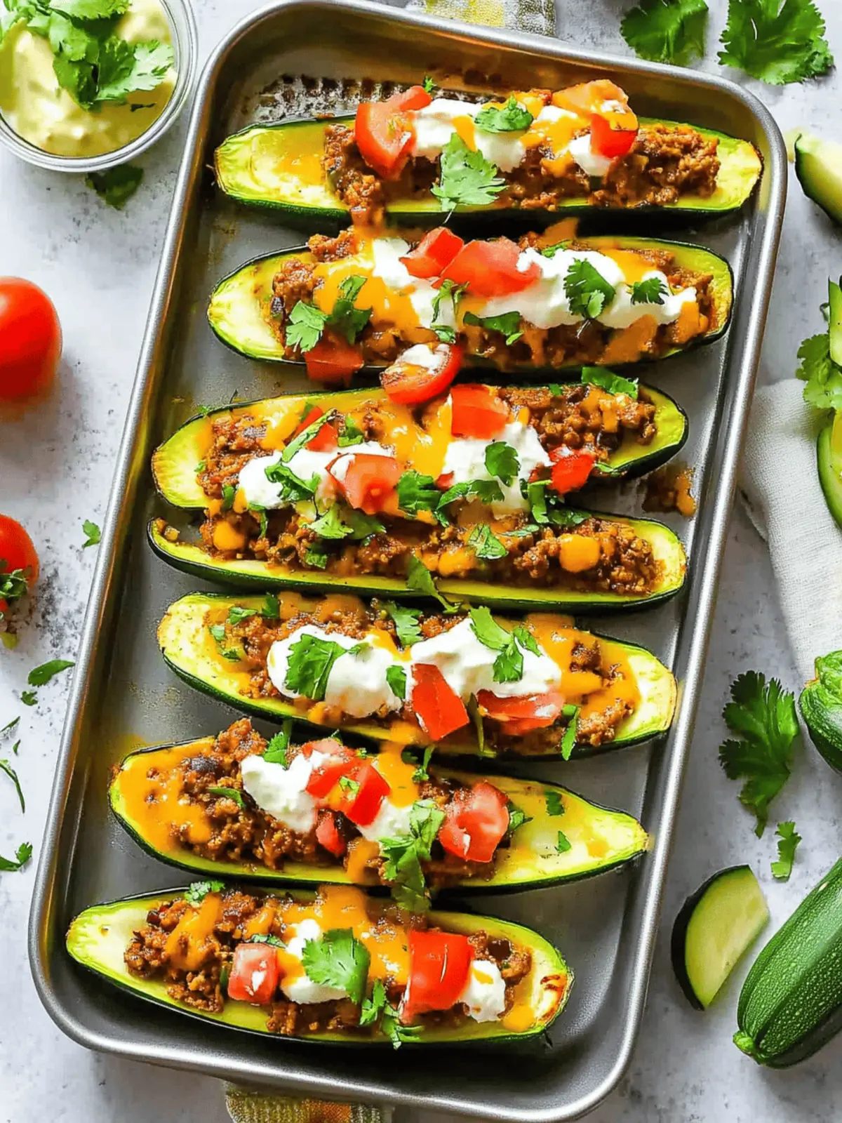 Simple Taco Stuffed Zucchini Boats