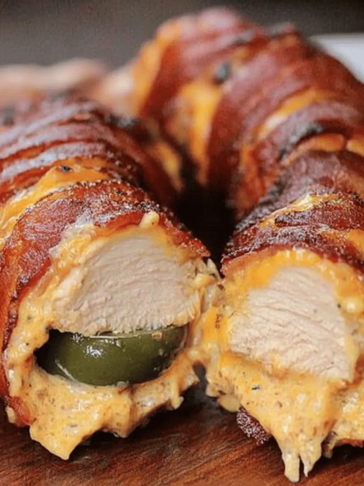 Creamy and Cheesy Bacon Wrapped Jalapeno Popper Chicken