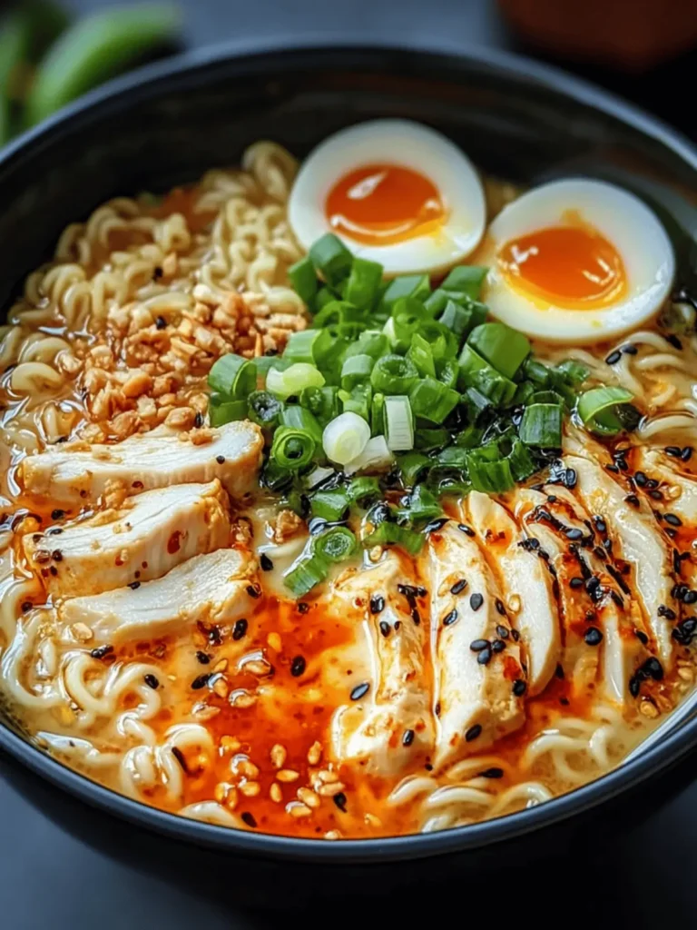 Fiery Chicken Ramen with Creamy Garlic Sauce Recipe