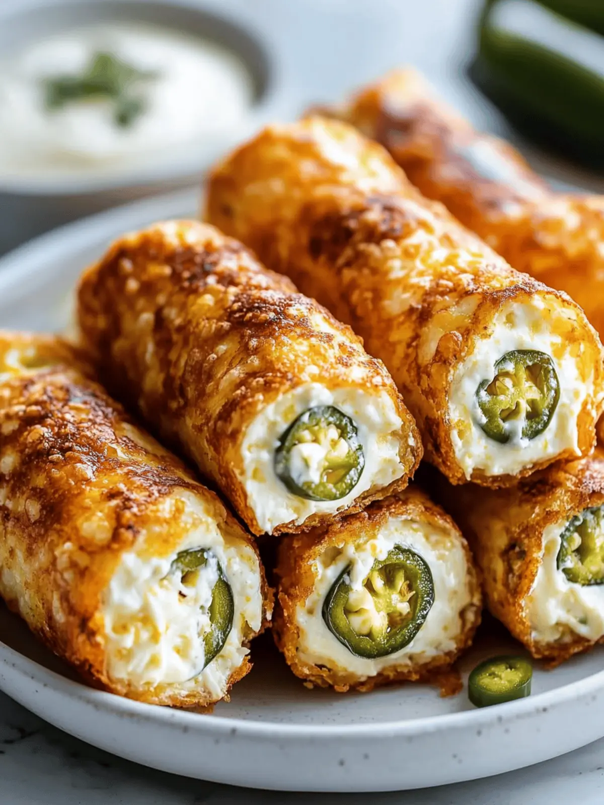 Jalapeño Cream Cheese Mozzarella Rolls
