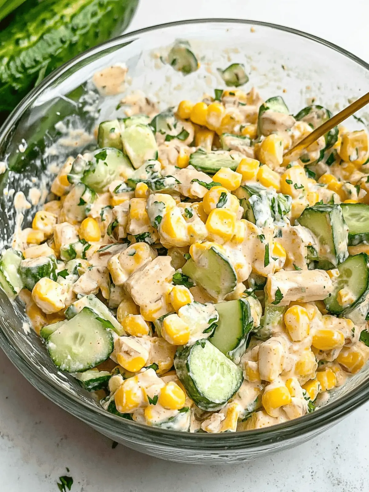 Street Corn Creamy Cucumber Salad
