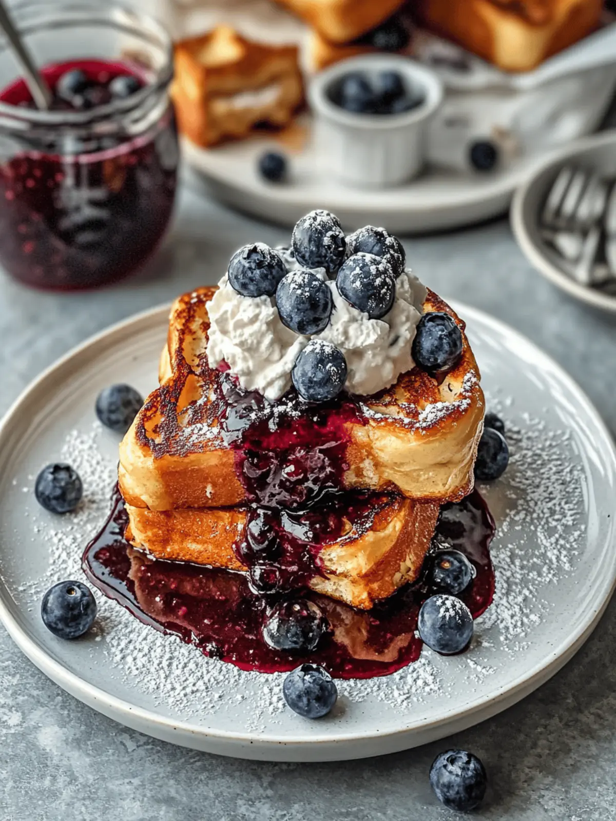 Brioche French Toast with Blueberry Compote