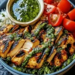 Chimichurri Grilled Chicken Bowl with Garlic Sauce