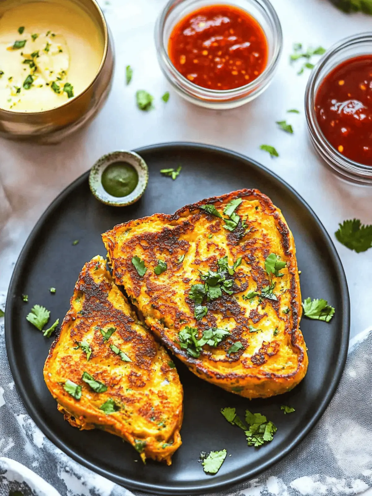 Savory Masala French Toast with Turmeric & Chili