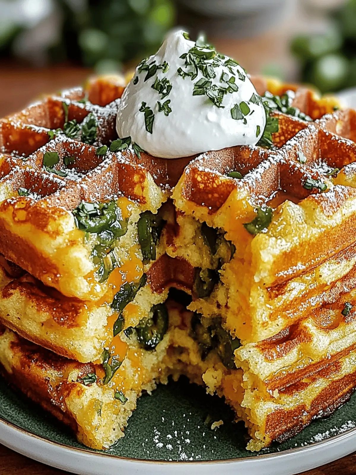 Cheddar Jalapeño Cornbread Waffles: A Flavorful Twist on a Classic