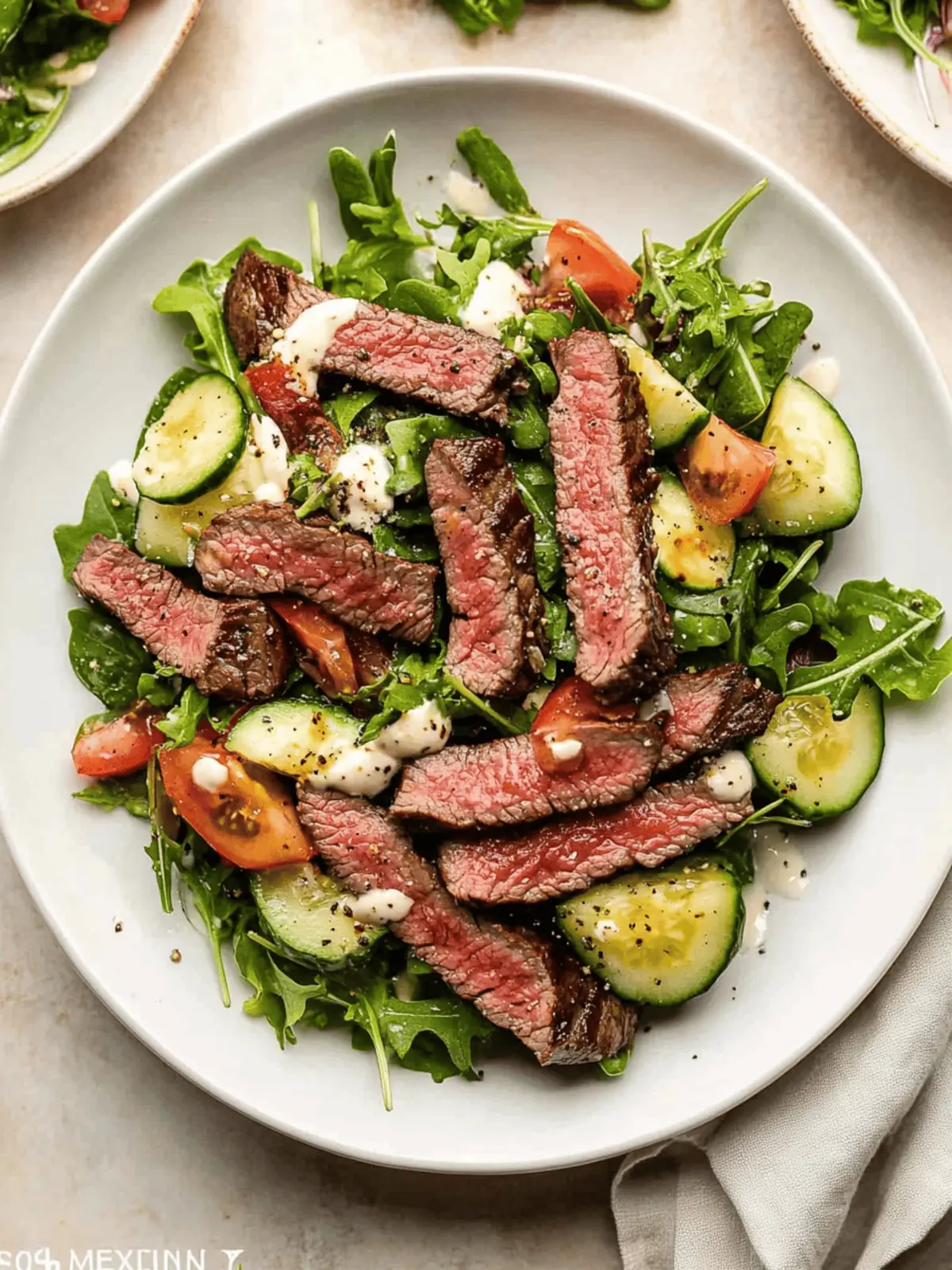 Best Steak Salad with Creamy Balsamic Vinaigrette