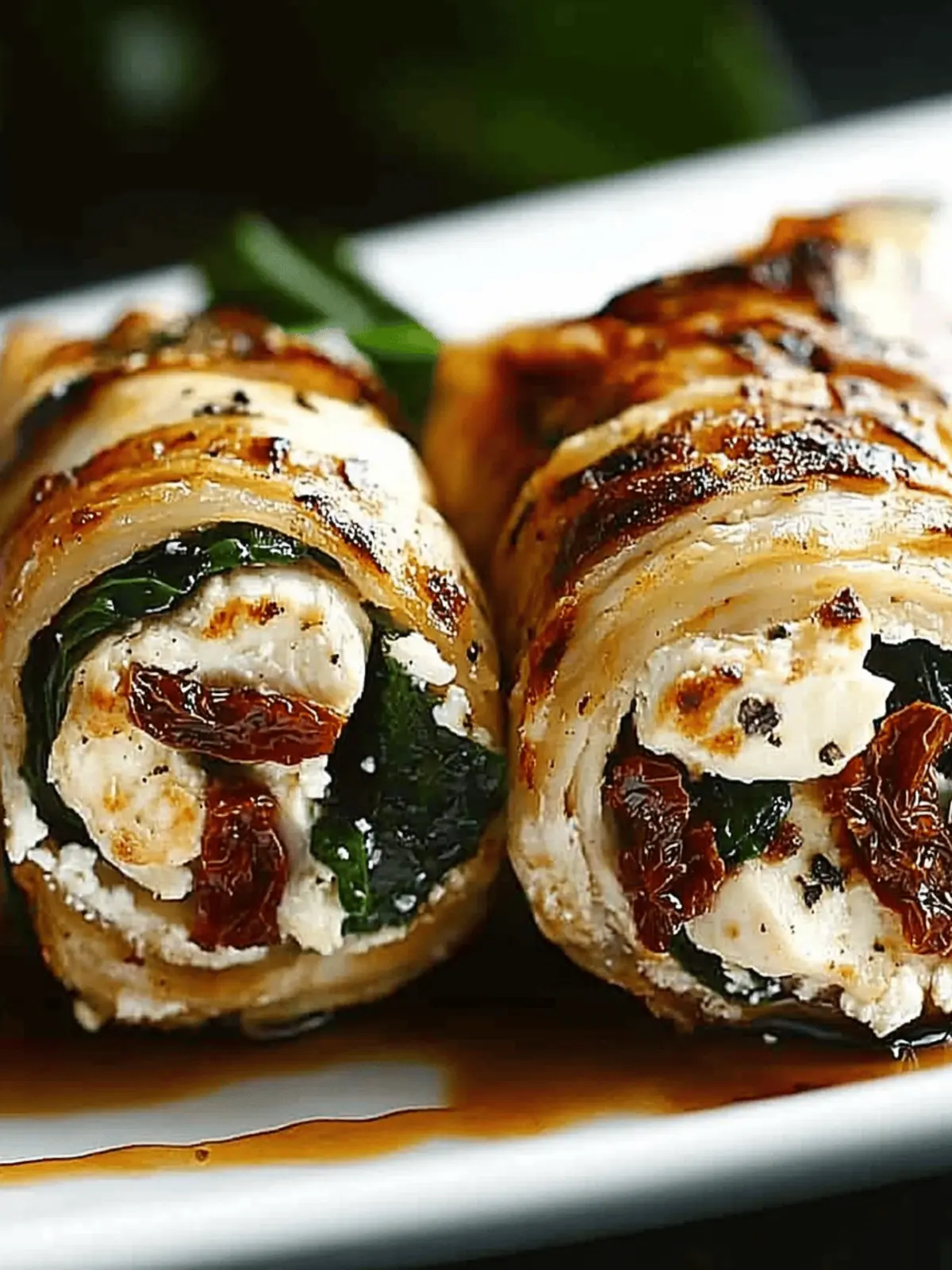Rolled Up Chicken with Feta, Spinach, and Sun-Dried Tomatoes