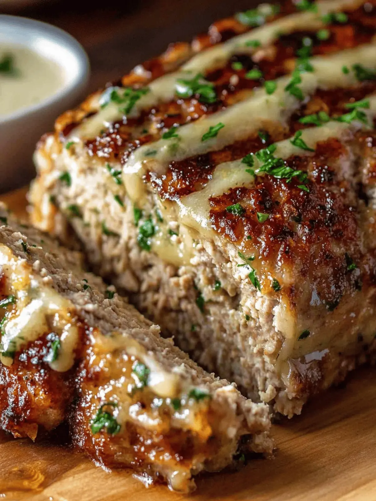 Juicy Garlic Parmesan Chicken Meatloaf