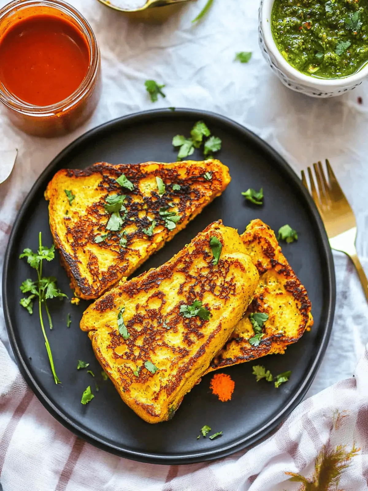 Savory Masala French Toast with Turmeric & Chili