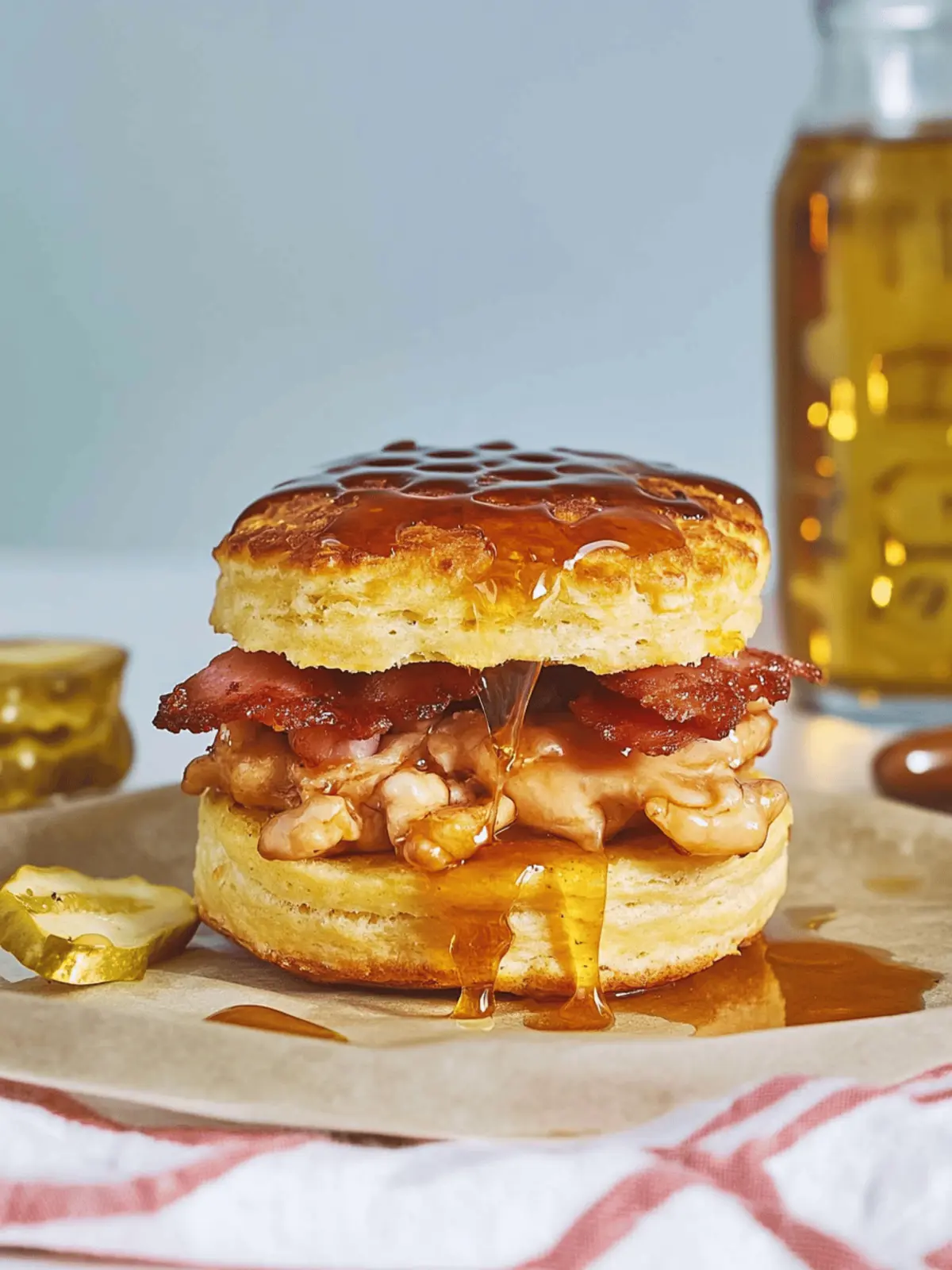 hot & honey chicken biscuit sandwich