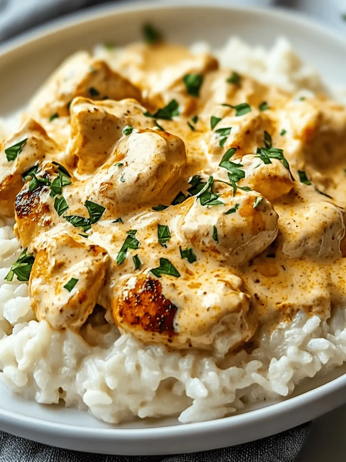 CREAMY SMOTHERED CHICKEN AND RICE RECIPE