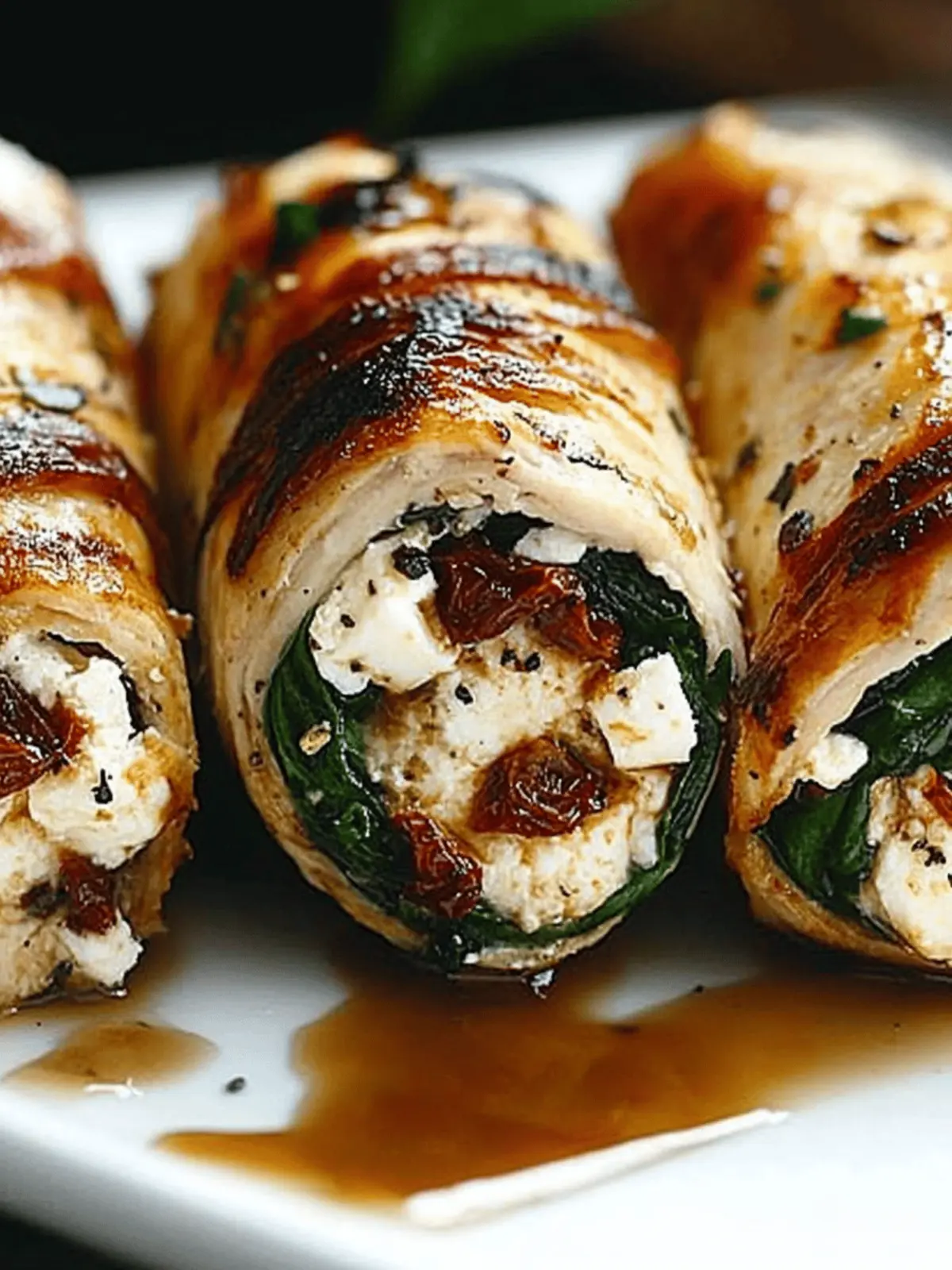 Rolled Up Chicken with Feta, Spinach, and Sun-Dried Tomatoes