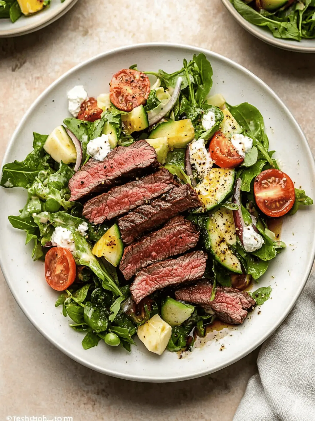 Best Steak Salad with Creamy Balsamic Vinaigrette